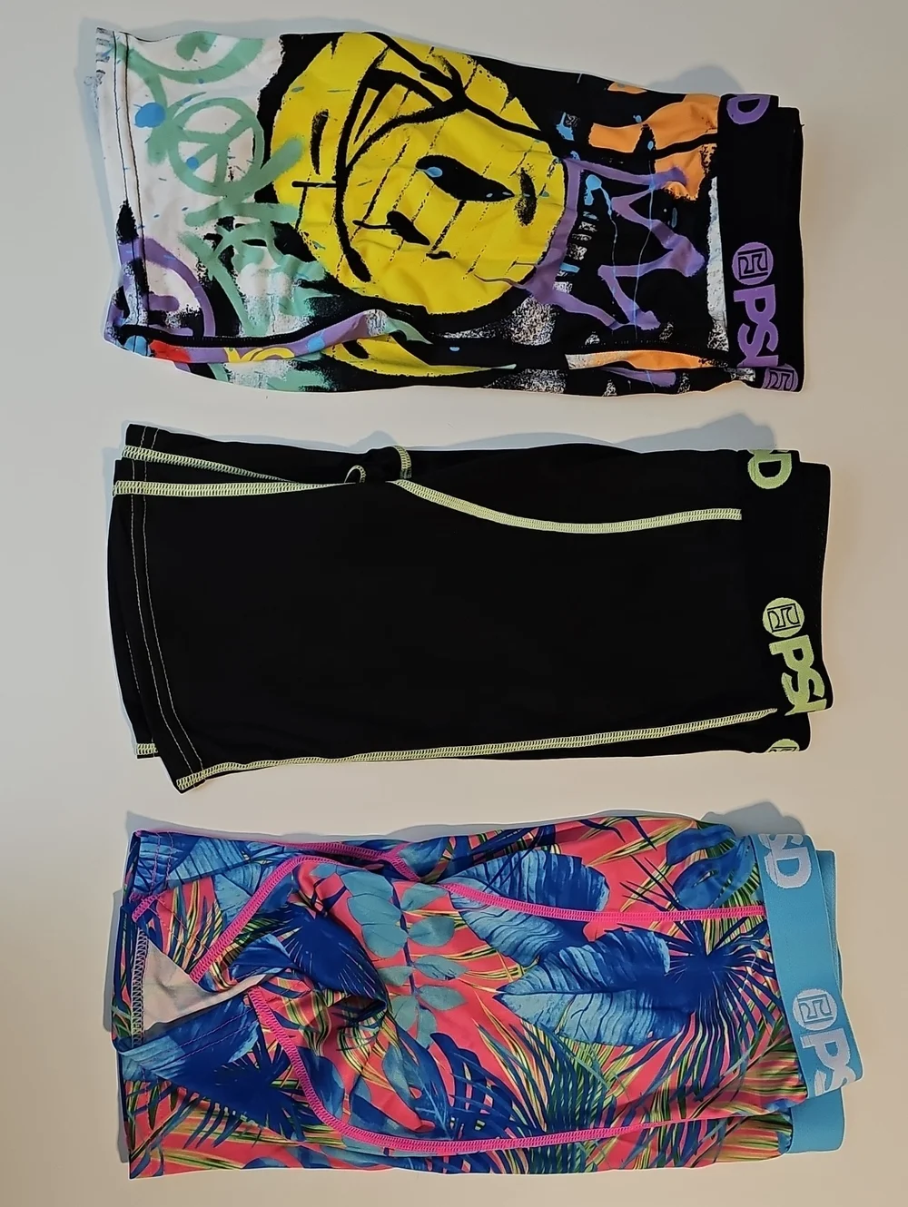 PSD Activewear Leggings - Black with Bright Neon Print